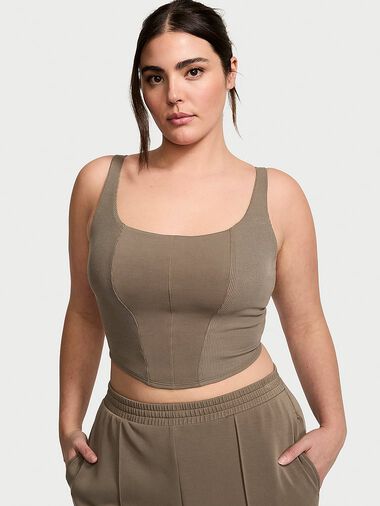 Débardeur Corset Sandwash, Terra Olive, large