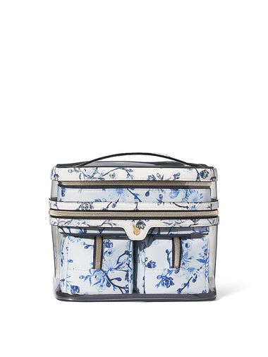 Trousse De Maquillage 4 Pièces, Blue Floral, large