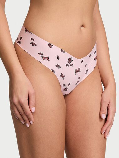 No-show Thong Panty, Delicate Violet Butterflies, large