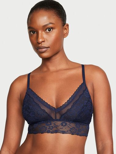 Brassière Curvy En Dentelle, Noir Navy, large