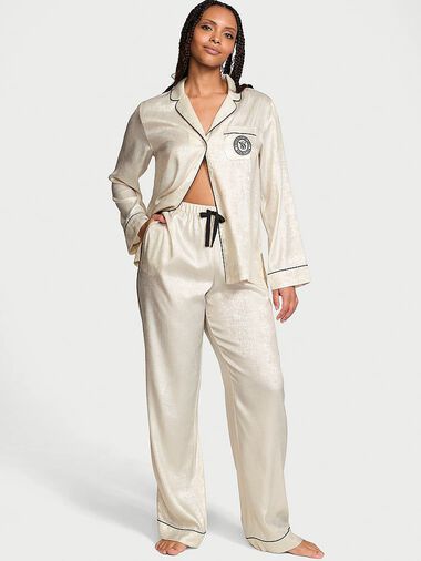 Pyjama Long En Satin, FionaFoil, large