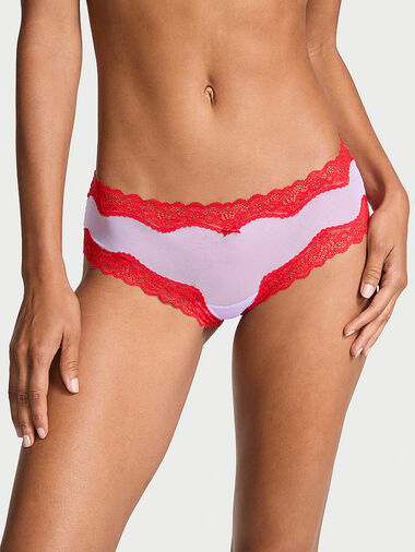 Culotte En Maille Tease Bordée De Dentelle, Silky Lilac, large