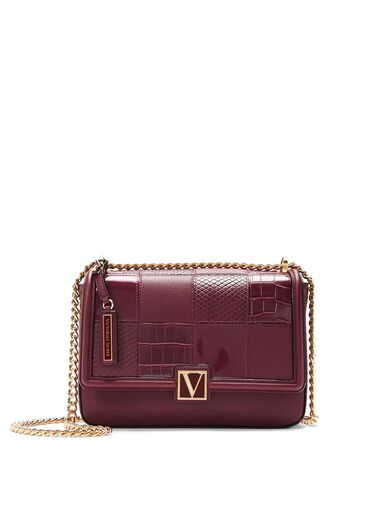 The Victoria Medium Shoulder Bag, Bordeaux Patchwork, large