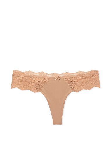 String Bordé De Dentelle, Praline, large