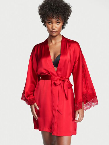 Kimono Avec Empiècements En Dentelle, Description, large