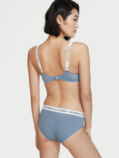 Culotte Haute En Coton Stretch À Logo, Description, large