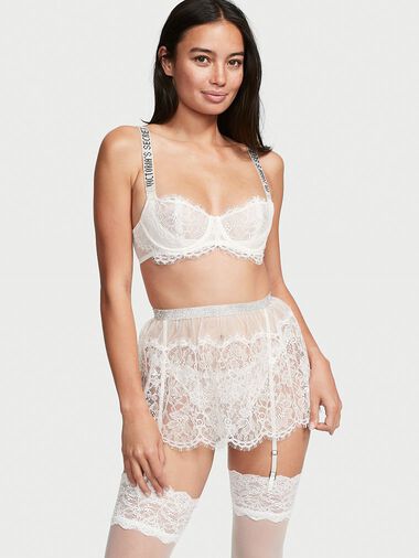 Jupe En Dentelle Brillante Avec Porte-jarretelles, Description, large