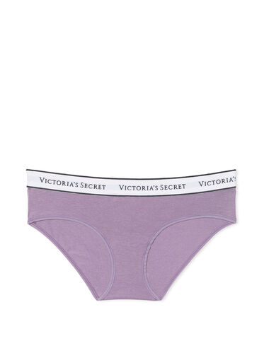Culotte Haute En Coton Avec Logo, Purple, large