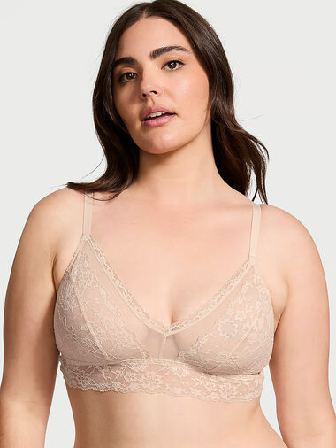 Brassière Curvy En Dentelle, Champagne, large