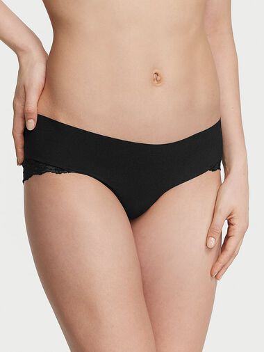 Culotte Haute Invisible Bordée De Dentelle, Black, large