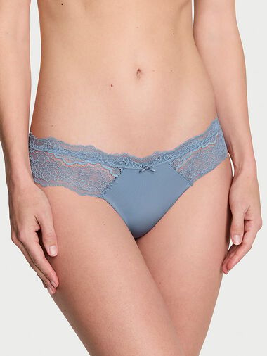 String Bordé De Dentelle, Faded Denim, large