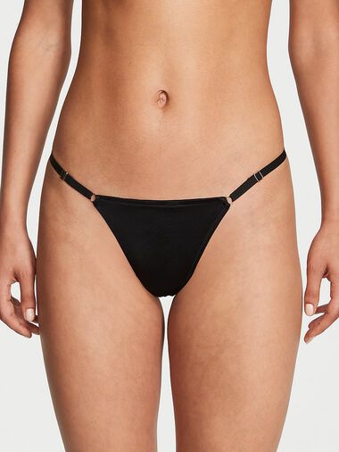 V-string Ajustable Avec Monogramme « v » En Métal, Black, large