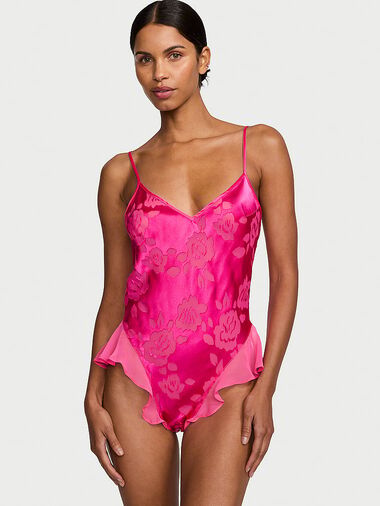 Body En Satin Dévoré Vs Archives, Forever Pink, large