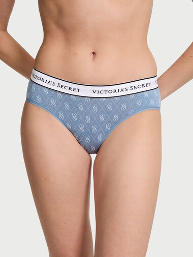 Culotte Haute En Coton Avec Logo, Logo Faded Denim, large