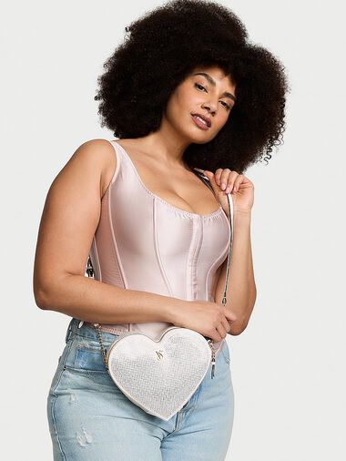 Heart Crossbody Bag, Bridal, large
