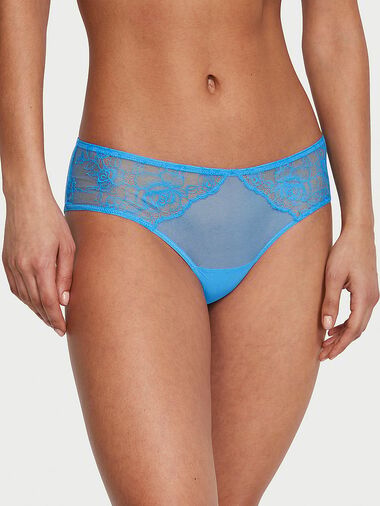 Culotte Ouverte À L’arrière Avec Œillets Et Dentelle Florale, Capri Blue, large