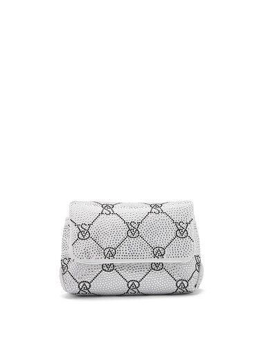 Micro Crossbody Bag, Silver Rhinestone, large