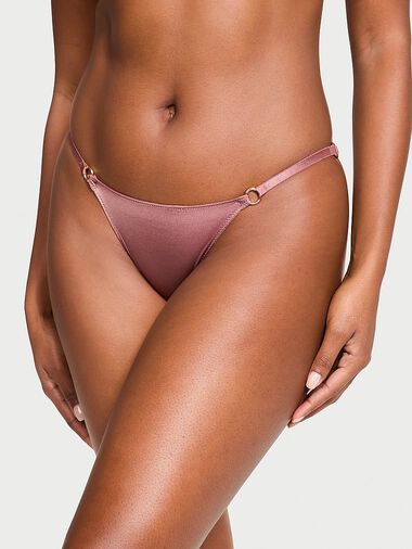 V-string Avec Anneaux Métalliques, Vintage Rose, large