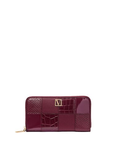 The Victoria Wallet, Bordeaux Patchwork, large