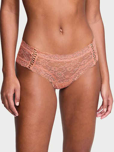 Culotte En Dentelle Avec Laçage, Rose Blush, large