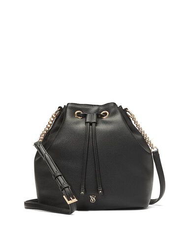 Bucket Crossbody Bag, Black, large