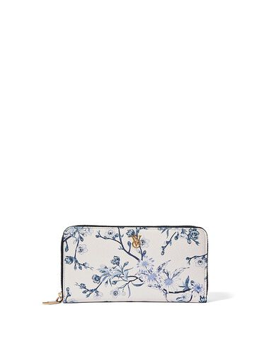 Portefeuille Zippé Grand Format, Blue Floral, large