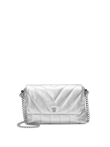 Medium Crossbody Bag, Silver, large