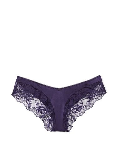 Culotte Sexy Échancrée Et Bordée De Dentelle Avec Motif De Roses, Amethyst, large