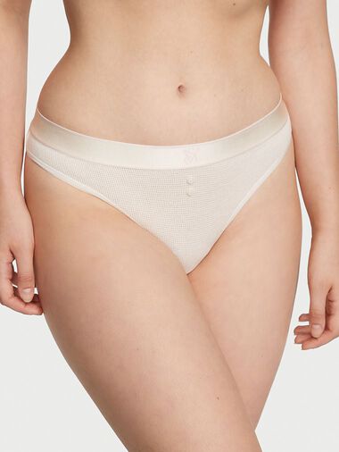 String En Coton Gaufré Avec Logo, White Coral, large