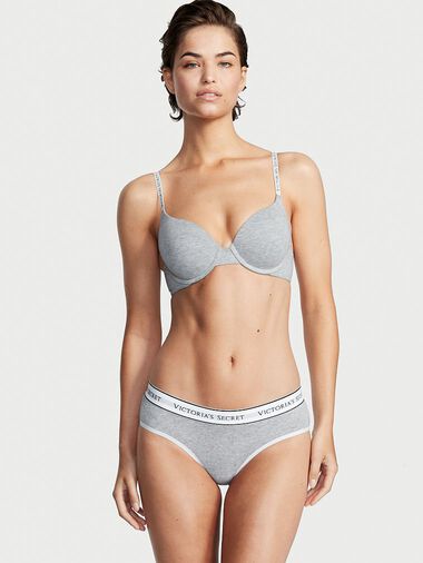 Culotte Haute En Coton Avec Logo, Description, large