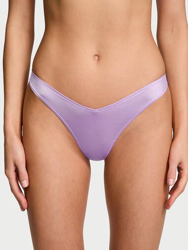 Smooth Strappy-back High-leg Thong Panty, Charmed Violet, large