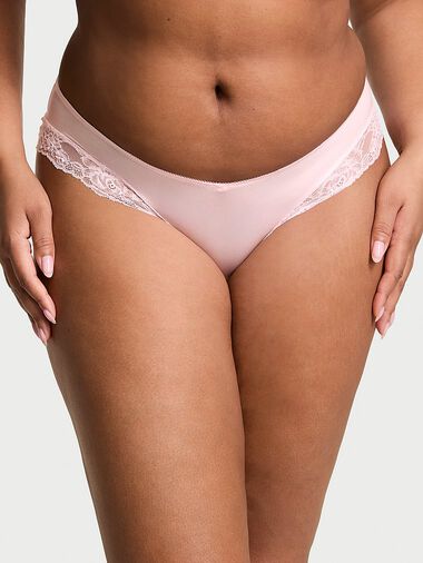 Rose Lace-trim High-leg Cheeky Panty, Angel Pink, large