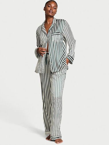 Pyjama Long En Satin, IconicStrpe, large