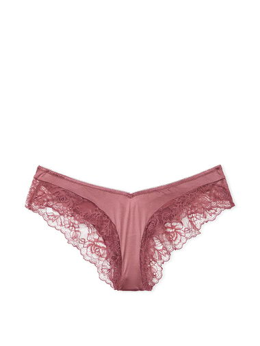Culotte Sexy Échancrée Et Bordée De Dentelle Avec Motif De Roses, Vintage Rose, large