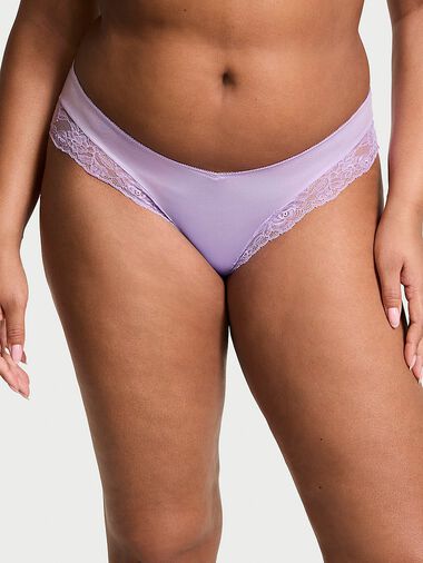 Rose Lace-trim High-leg Cheeky Panty, Charmed Violet, large