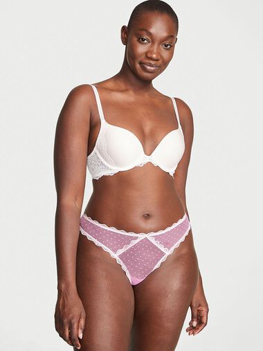 String En Dentelle Plumetis, Lilac Chiffon & White, large