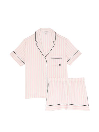 Ensemble Pyjama Court En Satin, Iconic Stripe, large