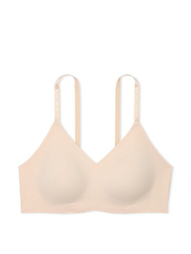 Lightly Lined Wireless Comfort Bra, Marzipan, large