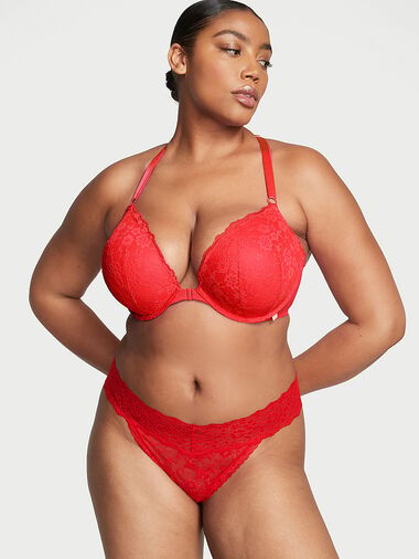 Culotte Brésilienne Broderie Florale Bohème, Lipstick Red, large