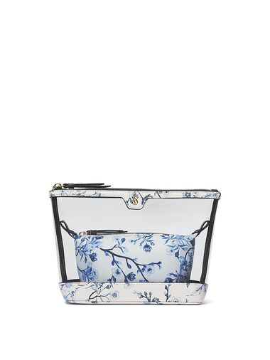 Trousse De Maquillage 2 Pièces, Blue Floral, large