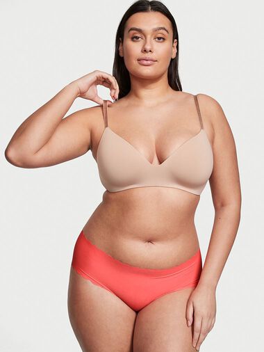 Culotte Haute Festonnée Invisible, Coral Blaze, large