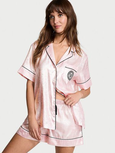 Pyjama Court En Satin Glacé, FionaFoil, large