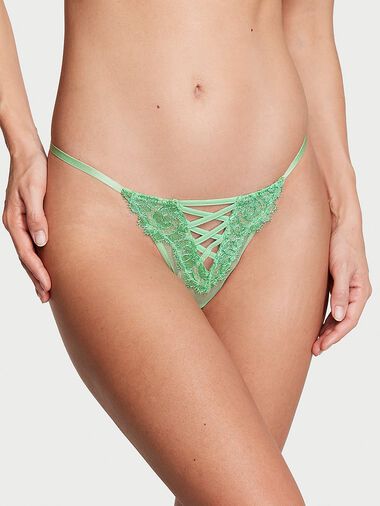 String Avec Broderie Florale Bohème, Clueless Green, large