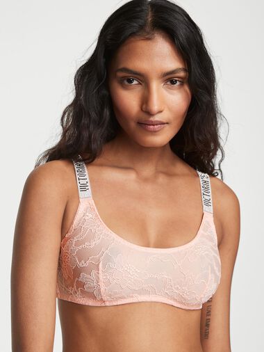 Brassière À Encolure Dégagée Avec Bretelles Brillantes, Purest Pink, large