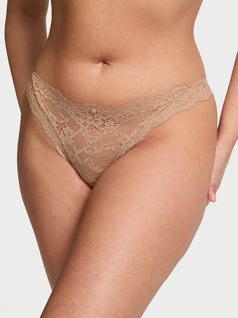 Lace Bikini Panty, Praline, large