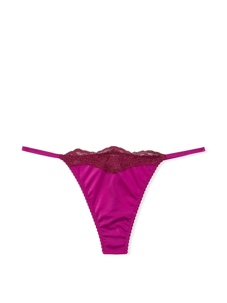 Lace Trim Thong, , large