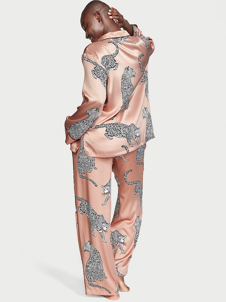 Ensemble Pyjama Long En Satin, Evening Blush Leopards, large