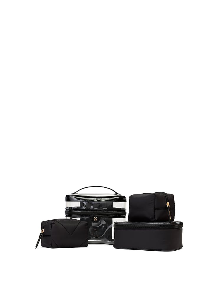 Trousse De Maquillage 4 Pièces, Black V-Quilt, large
