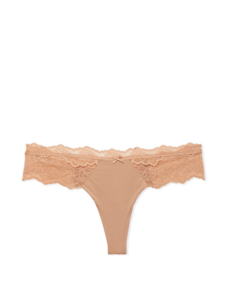 String Bordé De Dentelle, Praline, large