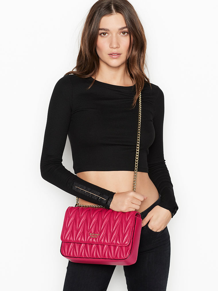 Petit Sac Bandoulière Clouté Matelassé En V Bond Street, Red, large
